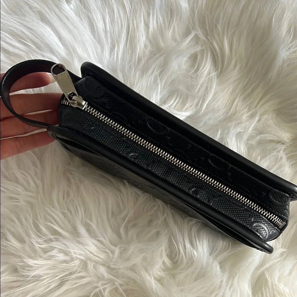 Gucci Black Embossed Shoulder Bag